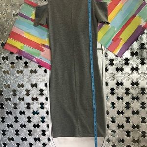 Fold-over cold shoulder cotton shirt dress